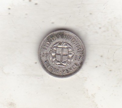 bnk mnd Anglia Marea Britanie 3 pence 1937 argint foto