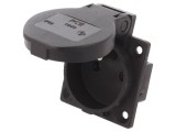 Conector Alimentare AC 230V 16A Negru 2P+PE
