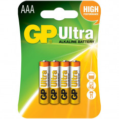 Baterie GP Batteries, Ultra Alcalina AAA (LR03) 1.5V alcalina, blister 4 buc.