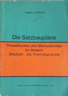 THEORETISCHES UND METHODISCHES IM BEREICH. DEUTSCH ALS FREMDSPRACHE-URSULA BINDER foto