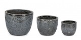 Cumpara ieftin Set 3 ghivece flori teracota gri antracit Duyen 39x31 cm, 30x24 cm, 21x18 cm