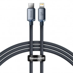 Cablu Alimentare si Date Baseus Crystal Shine Fast Charging USB Type-C la Lightning Iphone PD 20W 1.2m Negru foto