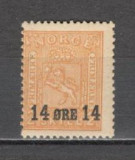 Norvegia.1929 Stema-supr. KN.2, Nestampilat