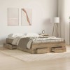 VidaXL Cadru de pat cu sertare cu sertar stejar artizanal 120 x 190 cm 3333979