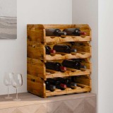 vidaXL Suport de vinuri pentru 16 sticle, 4 buc., lemn masiv mahon