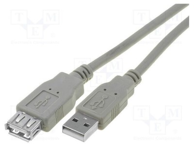 Cablu USB 2.0 A soclu - A mufă 1,5m gri PVC VCOM foto