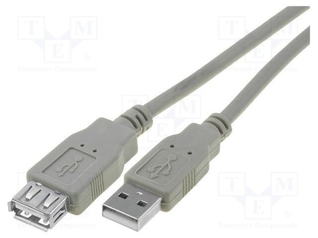 Cablu USB 2.0 A soclu - A mufă 1,5m gri PVC VCOM
