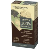 Vopsea de par bio, Nr. 3.0, Ciocolata Neagra, 100% Natural, 100g, Venita