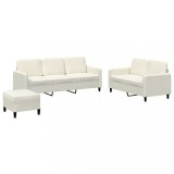 Cumpara ieftin Set de canapele, 3 piese, crem, catifea