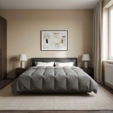 vidaXL Pilotă de vară Patos Gri deschis 240 x 260 cm Microfibră 42025928