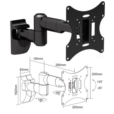 Suport pentru TV Cabletech, brat, 13-42 inch, maxim 30 kg foto