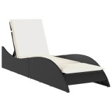Cumpara ieftin Sezlong cu perna, negru, 60x205x73 cm, poliratan