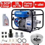 Motopompa benzina 4timpi 6.5CP + furtun 40m 2 toli +ulei motor (TA551+(3))