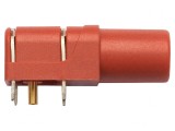 Soclu Banană 4mm 24A 1kV Roșu Aurit PCB Poliamidă