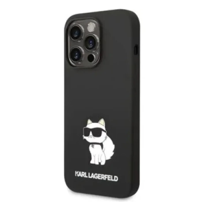 Husa Karl Lagerfeld Liquid Silicone Choupette NFT iPhone 14 Pro Max Black