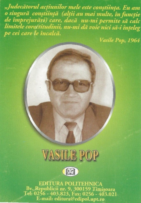Romania, Vasile Pop, calendar de buzunar, 2008
