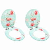 Scaune WC cu capac silentios, 2 buc., MDF, model flamingo