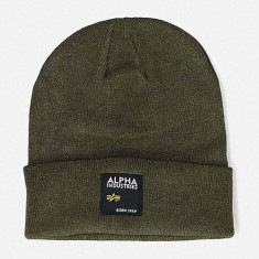 Alpha Industries căciulă Label Beanie culoarea verde 118934.369-green