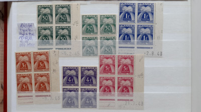 1943-1946-Franta-Chiffre taxe-Mi=72,73,76la78-Bl4-Mi=27Eur-MNH foto