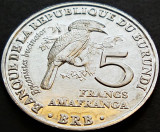 Moneda exotica 5 FRANCI AMAFARANGA - BURUNDI, anul 2014 *cod 67 = UNC