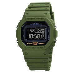 Ceas barbati Skmei Alarma Cronograf Militar Sport Digital Verde