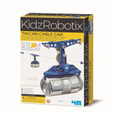 Kit constructie robot - Kids Robotix - Tin Can Cable Car | 4M