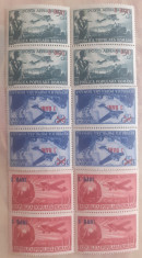 Romania 1952 LP 319 aviatie bloc de 4, Bloc x4,supratipar neuzate foto