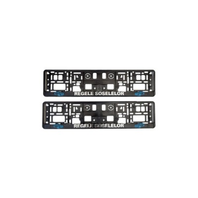 Set 2 Suporti numar inmatriculare 3D &amp;quot;REGELE SOSELELOR&amp;quot; Automotive TrustedCars foto