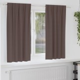 vidaXL Perdele cu perdele 2 pcs Maro &icirc;nchis Poliester