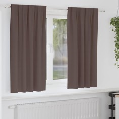 vidaXL Perdele cu perdele 2 pcs Maro &icirc;nchis 175x140cm Poliester 4107444