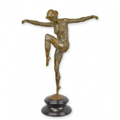 Dansatoare arlechin-statueta din bronz pe un soclu din marmura DC-41