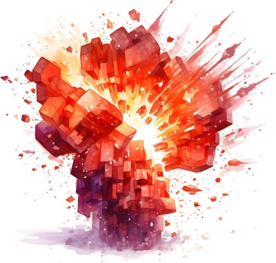 Sticker decorativ, Minecraft, Rosu, 1376STK-2 foto