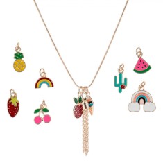 Set Colier DIY, 10 Pandantive, Multicolor, Copii