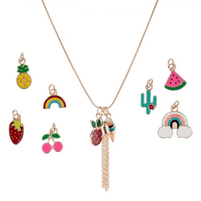 Set Colier DIY, 10 Pandantive, Multicolor, Copii foto