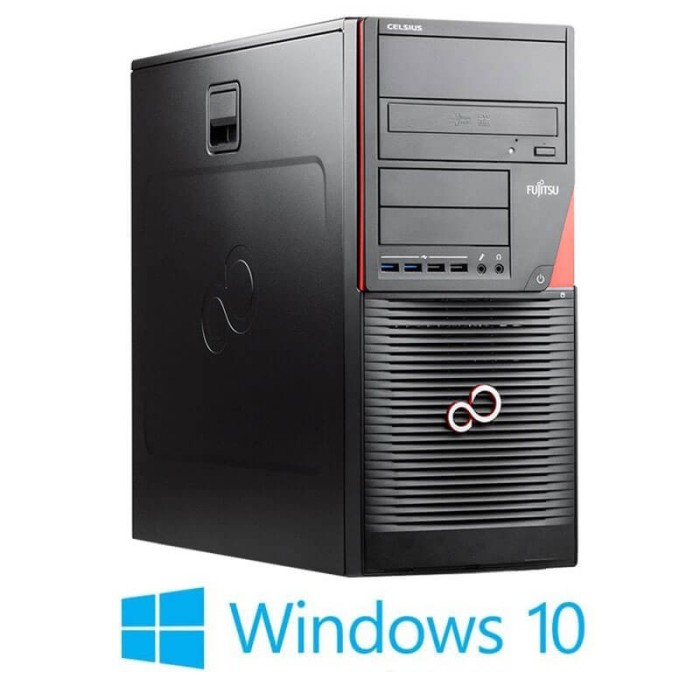 Workstation Fujitsu CELSIUS W550, Xeon E3-1225 v5, 32GB DDR4, Win 10 Home