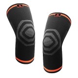 Set de 2 genunchiere Anoopsyche, silicon/textil, negru/portocaliu/gri, marimea M