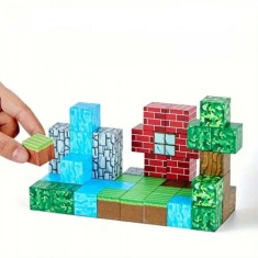Minecube Inteligent Cuburi Magnetice de Constructie Craft, 48 buc foto