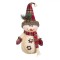 Figurină Decorativă Crăciun, Om de Zăpadă, Căciulă Carouri, Ecru, 35 cm, Poliester