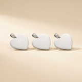 Set 3 Pandantive Inimioara Mari pentru Gravura, Otel Inoxidabil Argintiu, 3 cm