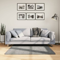 vidaXL Covor pufos &quot;PAMPLONA&quot; cu fire &icirc;nalte, gri modern, 120x120 cm