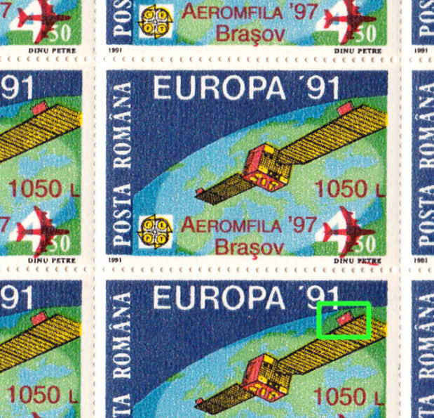 RO 1997 LP1441 &quot;Expo. Fila. &quot;Aeromfila &#039;97&quot; - supra.&quot; ,coala cu EROARE cat.,MNH