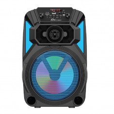 Boxa portabila Bluetooth tip troler, 20 W, AUX, Radio Fm, USB, joc de lumini, LED, maner transport foto