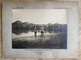 Fotografie militara suport carton de epoca 1921 &ndash; Regimentul 1 Pontonieri, Braniște (R&icirc;șcani), Basarabia (R. Moldova) - foto document istoric