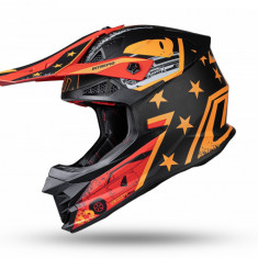 Casca enduro/ATV Ufo Intrepid, culoare negru/portocaliu/rosu mat, marimea XL Cod Produs: MX_NEW HE152XL