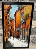 Tablou nou inramat, pictura,-PADOVA-pictor roman consacrat, Peisaje, Ulei, Art Deco