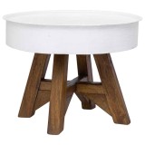 Cumpara ieftin Masuta de cafea, alb, 60 x 45 cm, lemn masiv reciclat