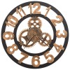 Ceas de perete, auriu si negru, 58 cm, metal