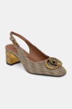 Kurt Geiger London pumps Chelsea Block Slingback culoarea bej, cu toc drept, cu toc deschis, 3415040609