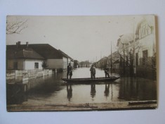 Rară! Carte postala foto Zadareni(Arad):Inundatiile din 1932