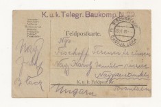 D1 Carte Postala Militara k.u.k. Imperiul Austro-Ungar , 1918 Reg. Torontal